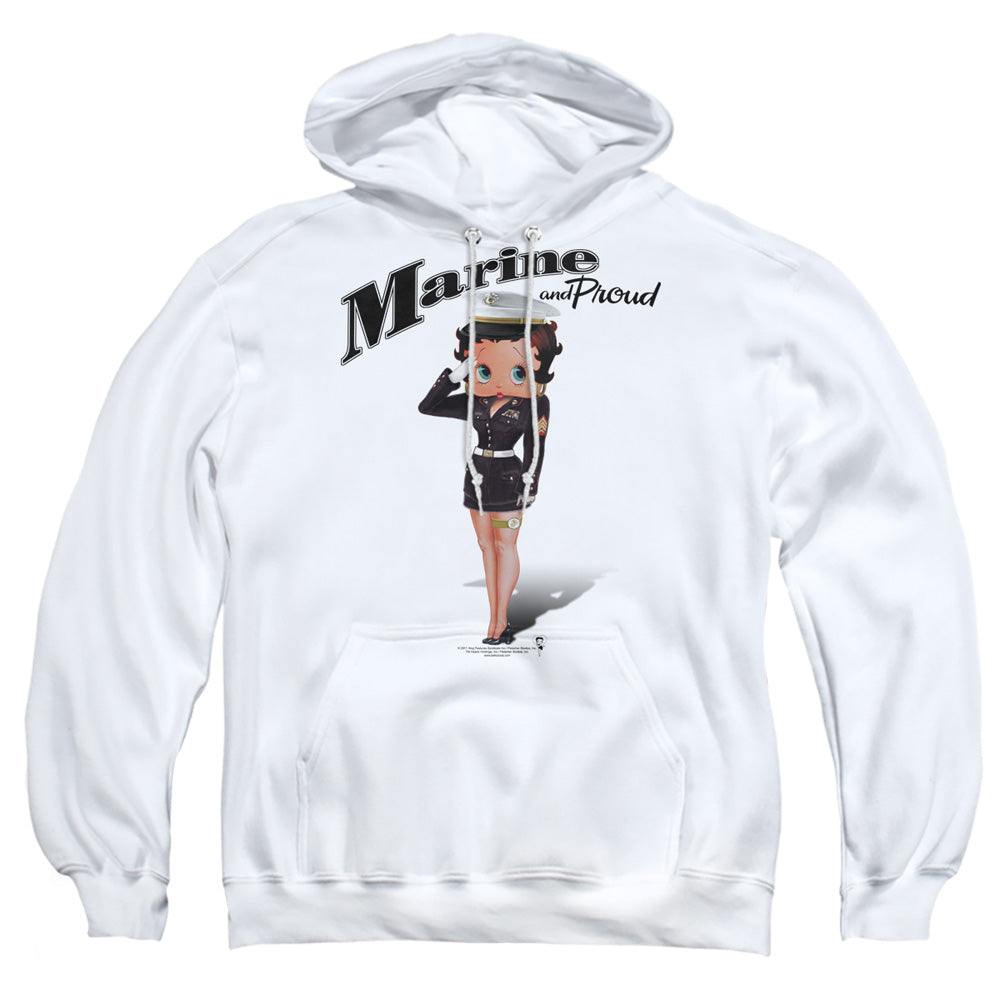 Betty Boop - Marine Boop - Adult Pull-over Hoodie - White