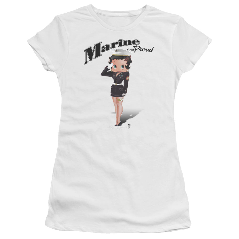 Betty Boop - Marine Boop - Short Sleeve Junior Sheer - White T-shirt