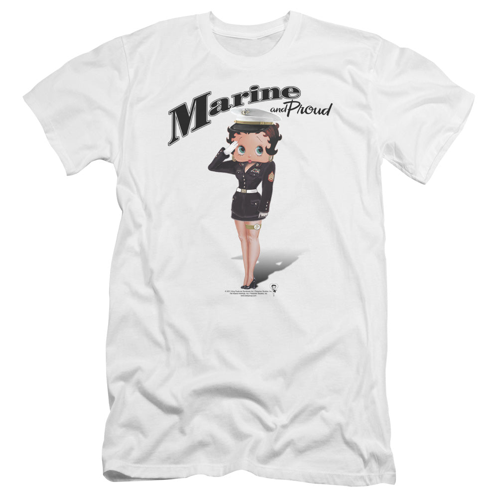 Betty Boop - Marine Boop-premuim Canvas Adult Slim Fit 30/1 - White