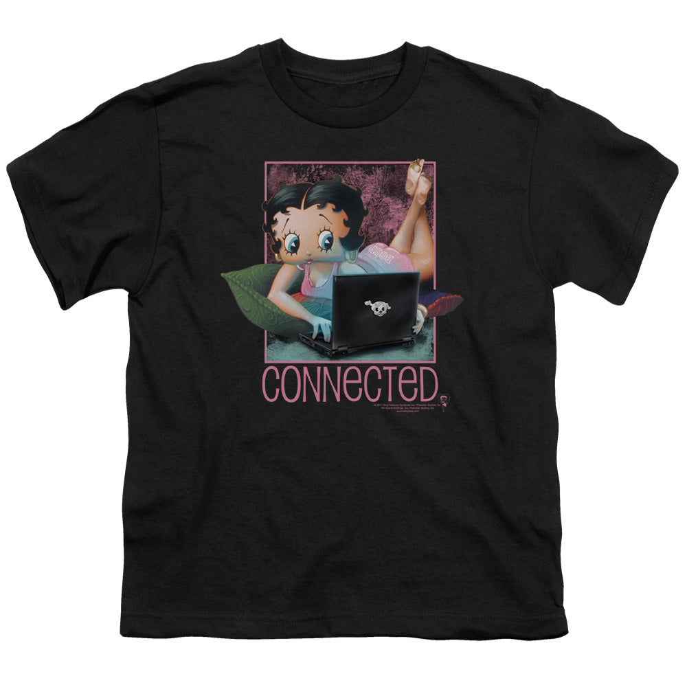 Betty Boop - Connected - Short Sleeve Youth 18/1 - Black T-shirt