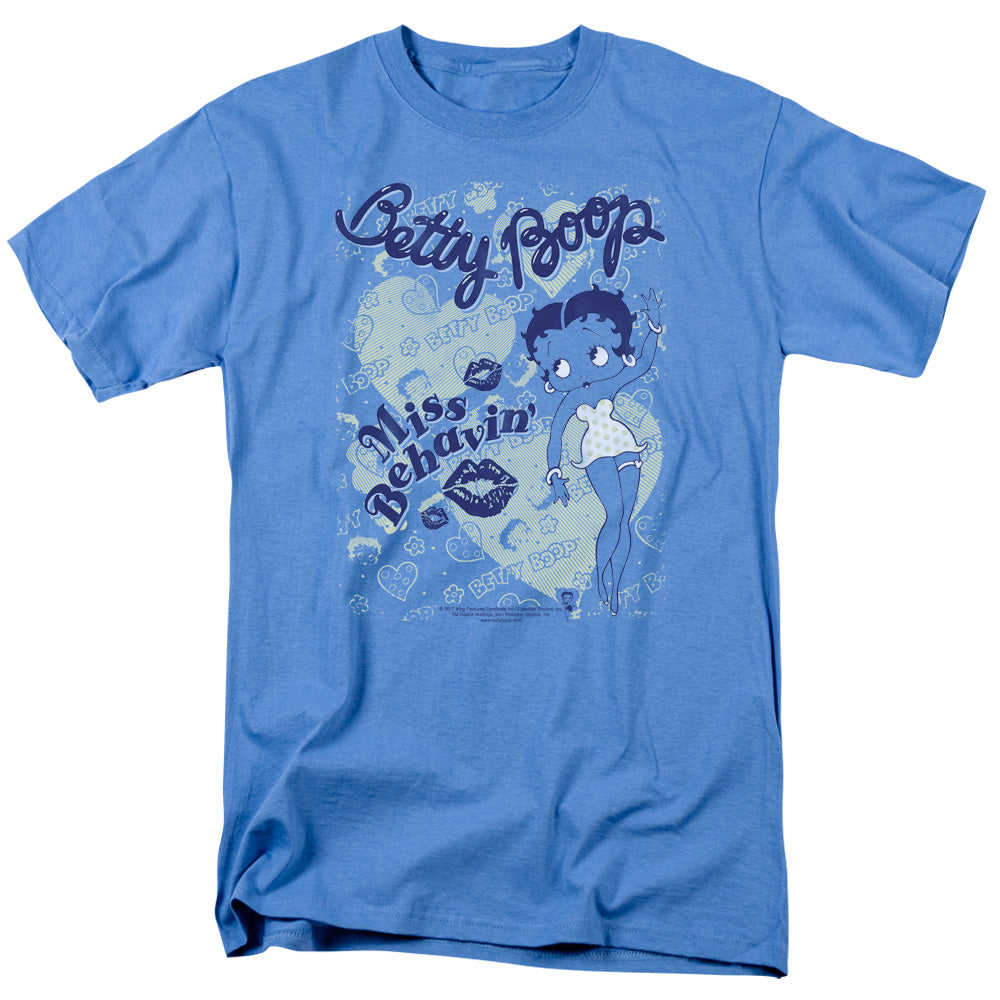 Betty Boop - Miss Behavin - Short Sleeve Adult 18/1 - Carolina Blue T-shirt