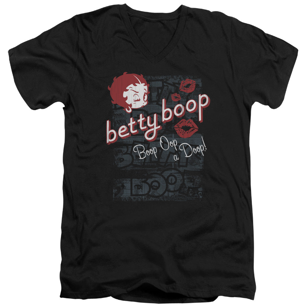 Betty Boop - Boop Oop - Short Sleeve Adult V-neck - Black T-shirt
