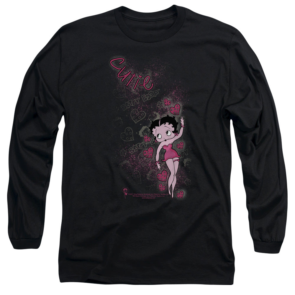 Betty Boop - Cutie - Long Sleeve Adult 18/1 - Black T-shirt