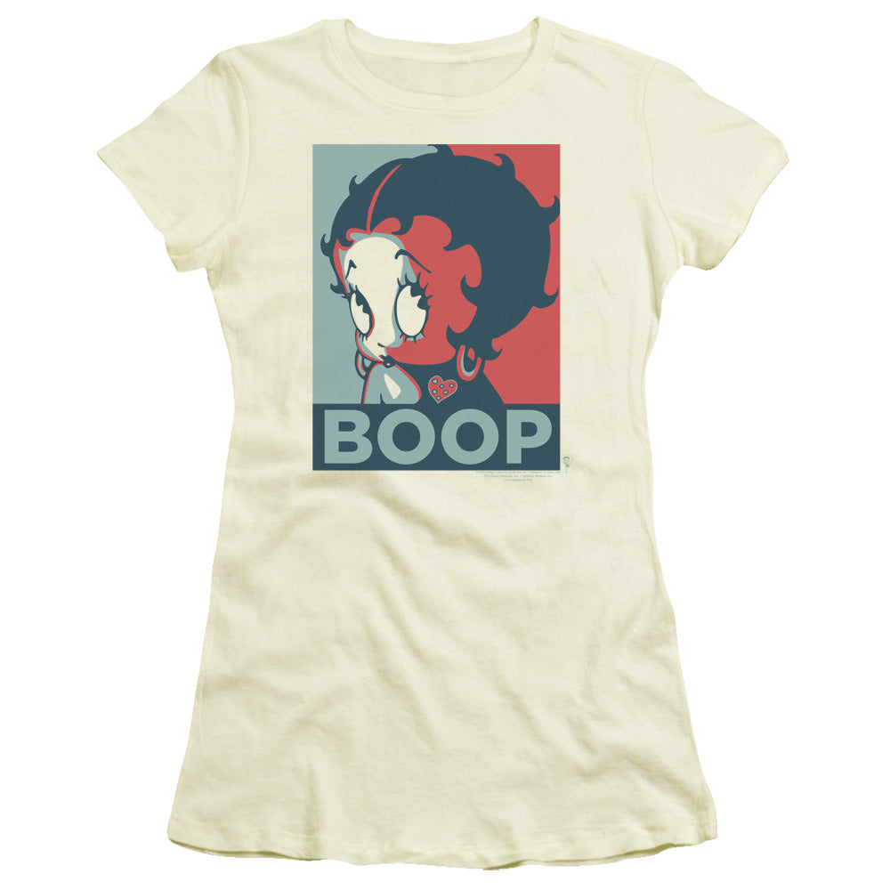 Betty Boop - Boop - Short Sleeve Junior Sheer - Cream T-shirt