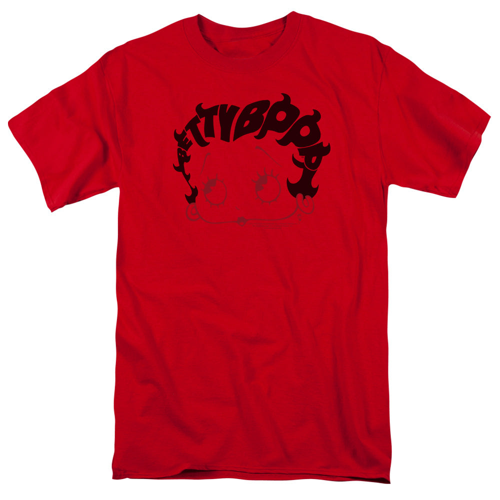 Betty Boop - Word Hair - Short Sleeve Adult 18/1 - Red T-shirt