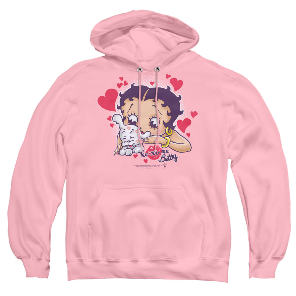 Betty Boop - Puppy Love - Adult Pull-over Hoodie - Pink