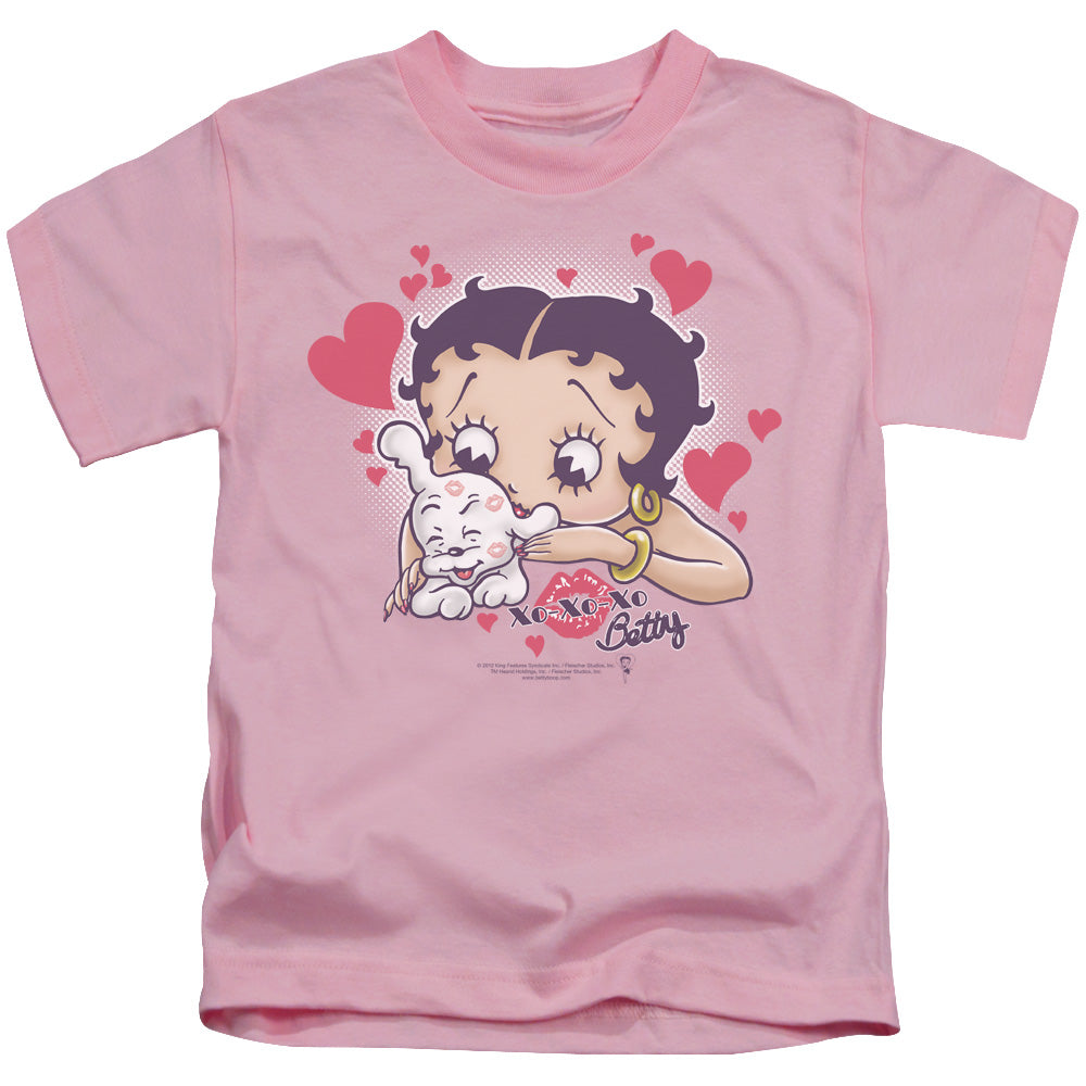 Betty Boop - Puppy Love - Short Sleeve Juvenile 18/1 - Pink T-shirt
