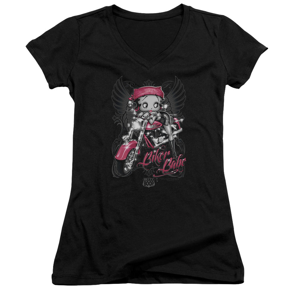 Betty Boop - Biker Babe-junior V-neck - Black