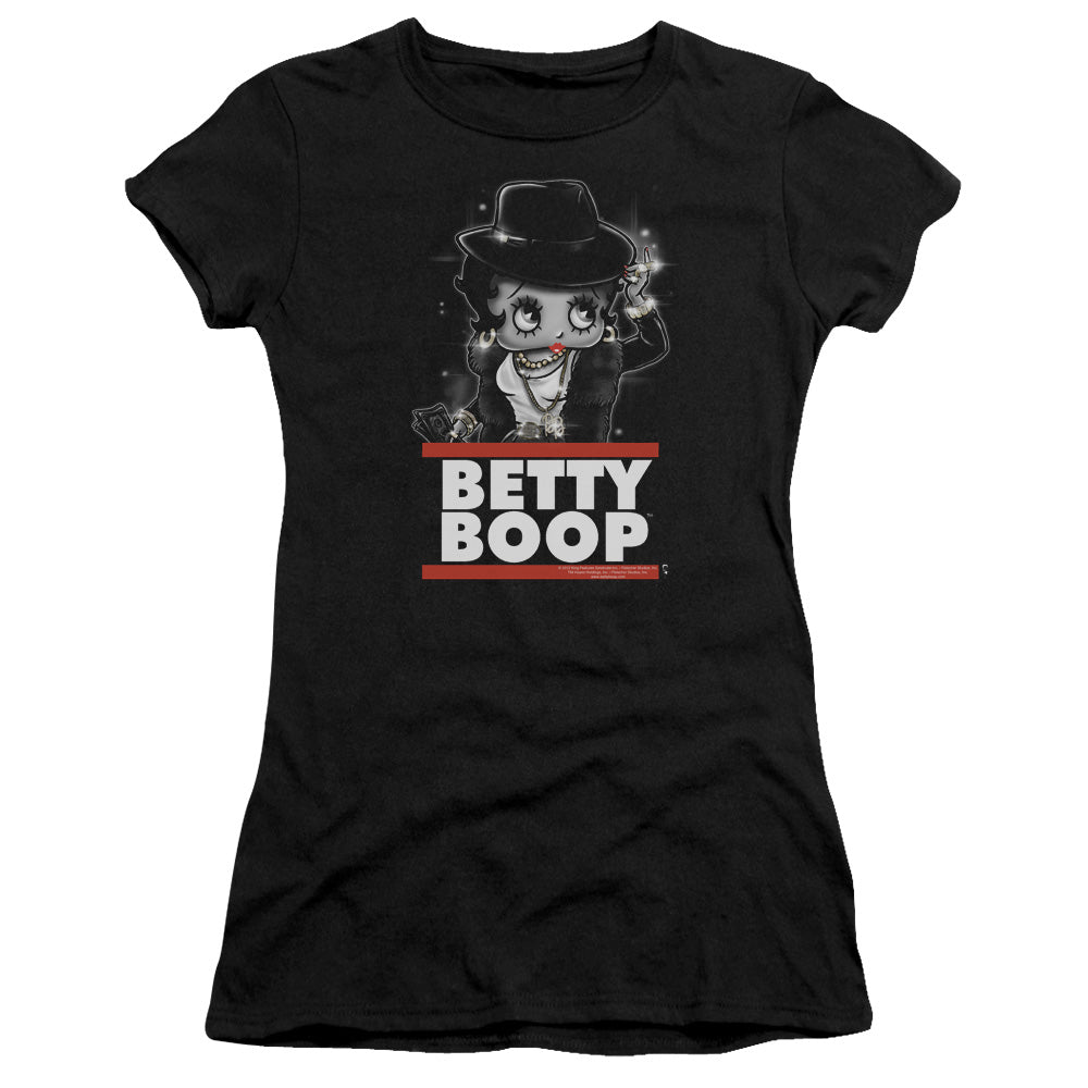 Betty Boop - Bling Bling Boop - Short Sleeve Junior Sheer - Black T-shirt