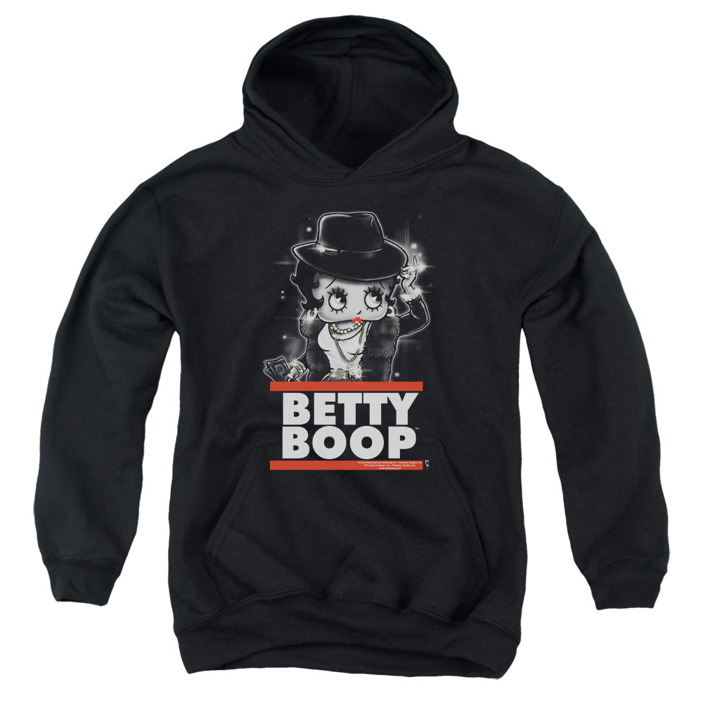 Betty Boop Bling Bling Boop-youth Pull-over Hoodie - Black