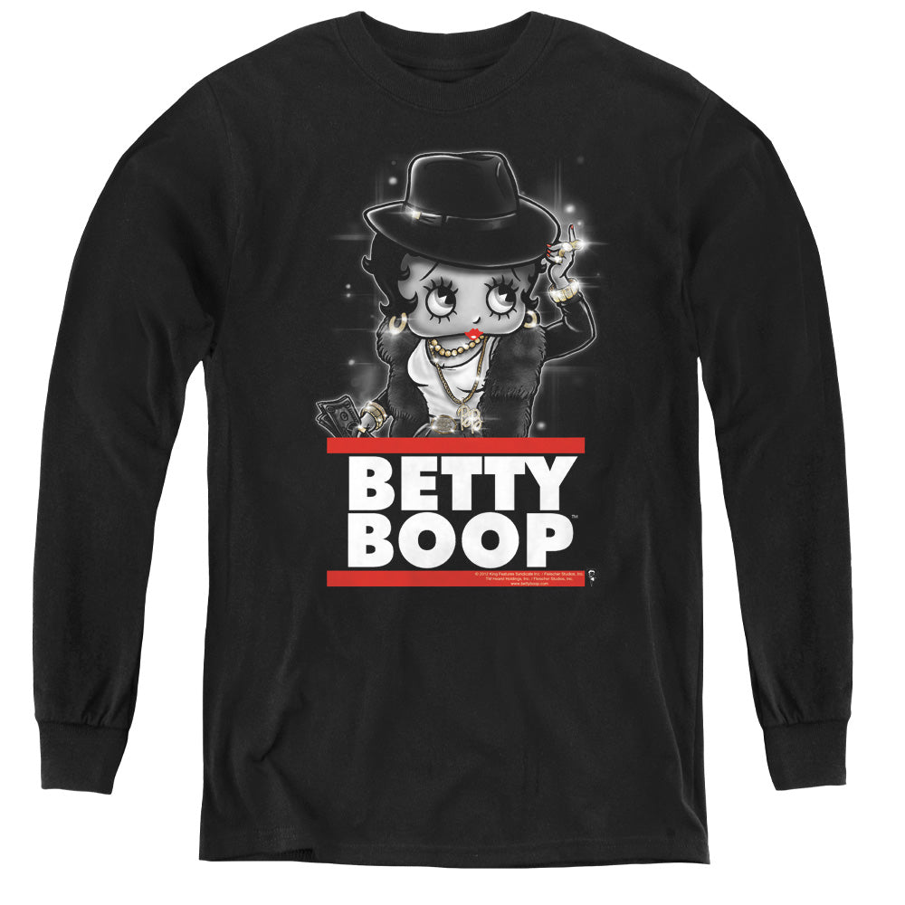 Betty Boop - Bling Bling Boop - Youth Long Sleeve Tee - Black