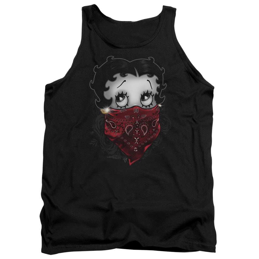 Betty Boop - Bandana & Roses - Adult Tank - Black