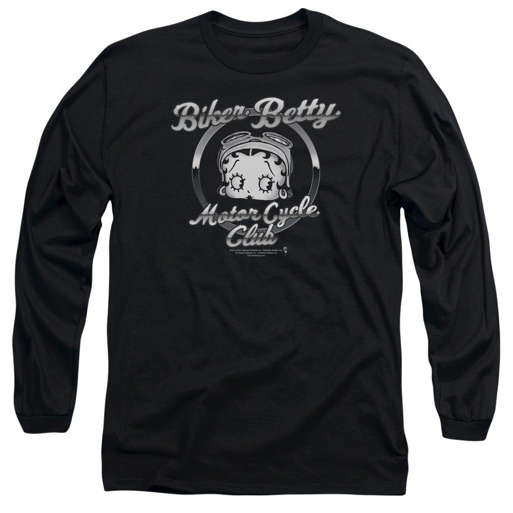 Betty Boop - Chromed Logo - Long Sleeve Adult 18/1 - Black T-shirt