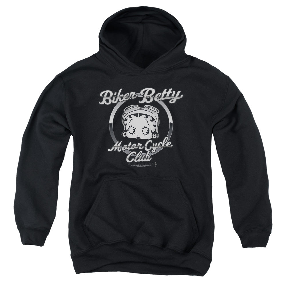 Betty Boop - Chromed Logo - Youth Pull-over Hoodie - Black