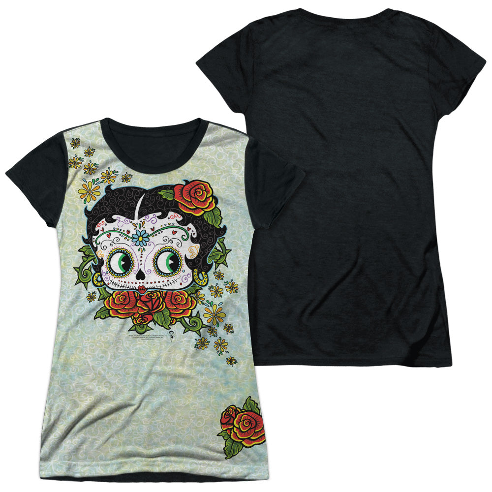 Betty Boop - Sugar Boop - Short Sleeve Junior Poly Black Back - White T-shirt