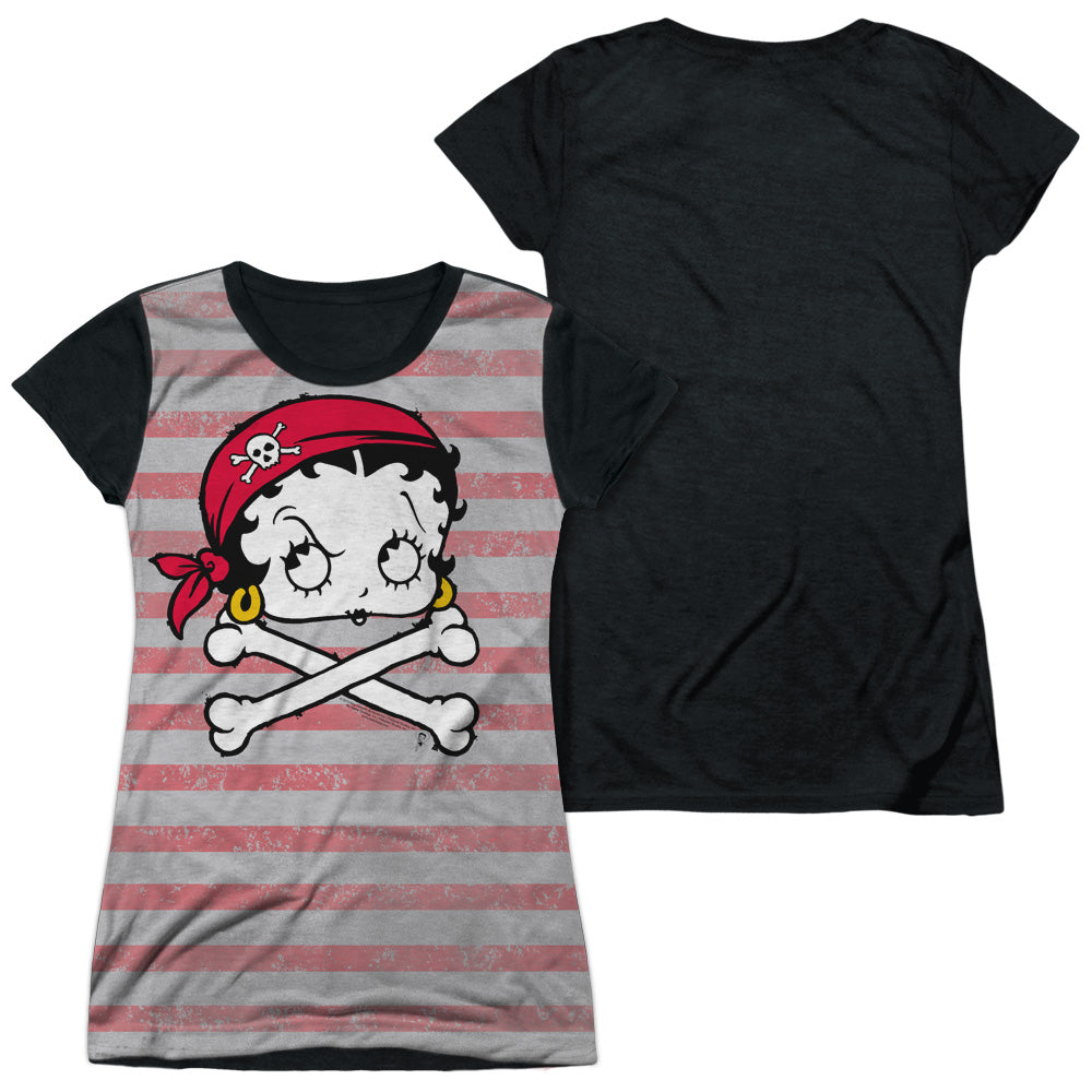 Betty Boop - Rrrr Boop - Short Sleeve Junior Poly Black Back - White T-shirt