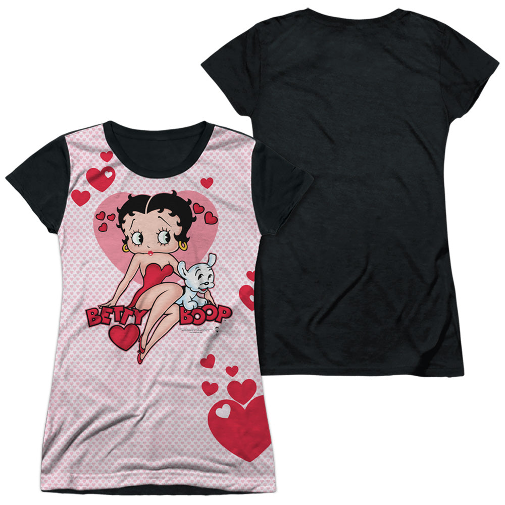 Betty Boop - Sweetheart - Short Sleeve Junior Poly Black Back - White T-shirt