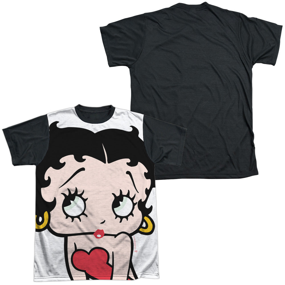 Betty Boop - Big Boop Head - Short Sleeve Adult White Front Black Back - White T-shirt
