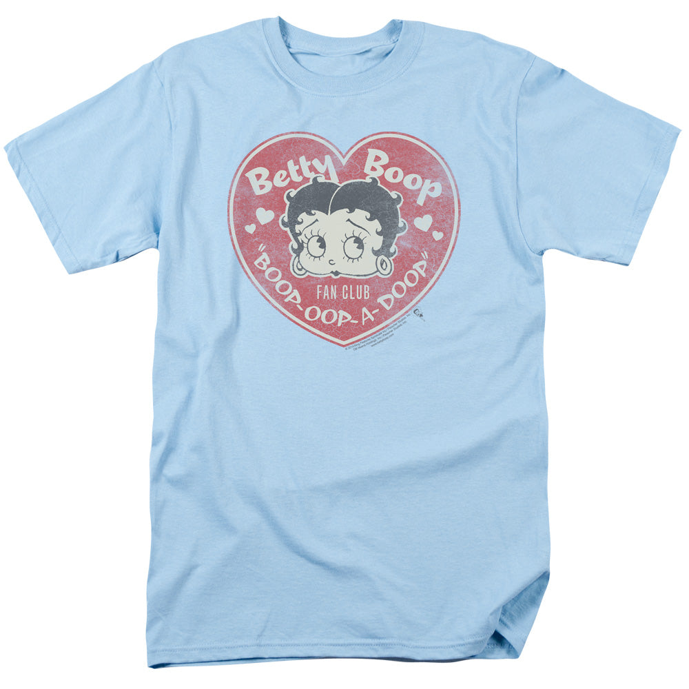 Betty Boop - Fan Club Heart - Short Sleeve Adult 18/1 - Light Blue T-shirt