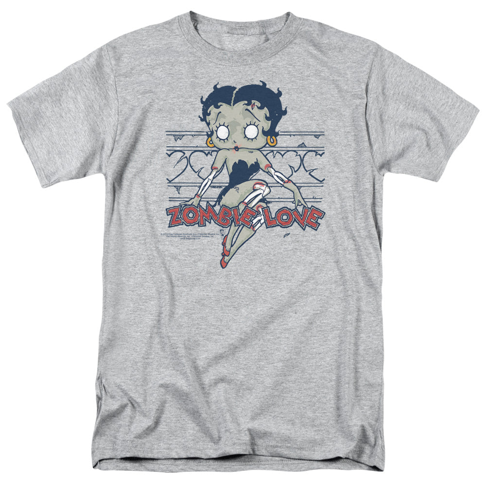 Betty Boop - Zombie Pinup - Short Sleeve Adult 18/1 - Athletic Heather T-shirt