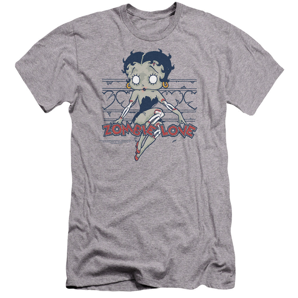 Betty Boop - Zombie Pinup-premuim Canvas Adult Slim Fit 30/1 - Athletic Heather