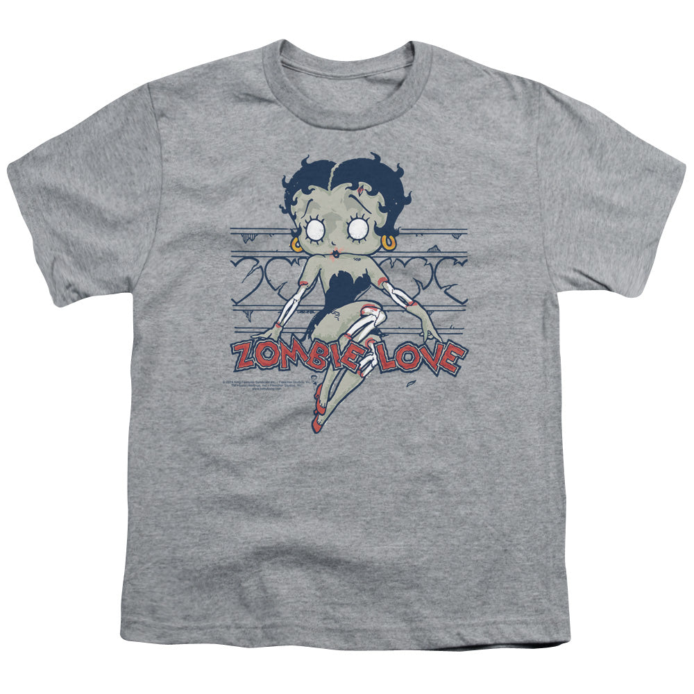 Betty Boop - Zombie Pinup - Short Sleeve Youth 18/1 - Athletic Heather T-shirt