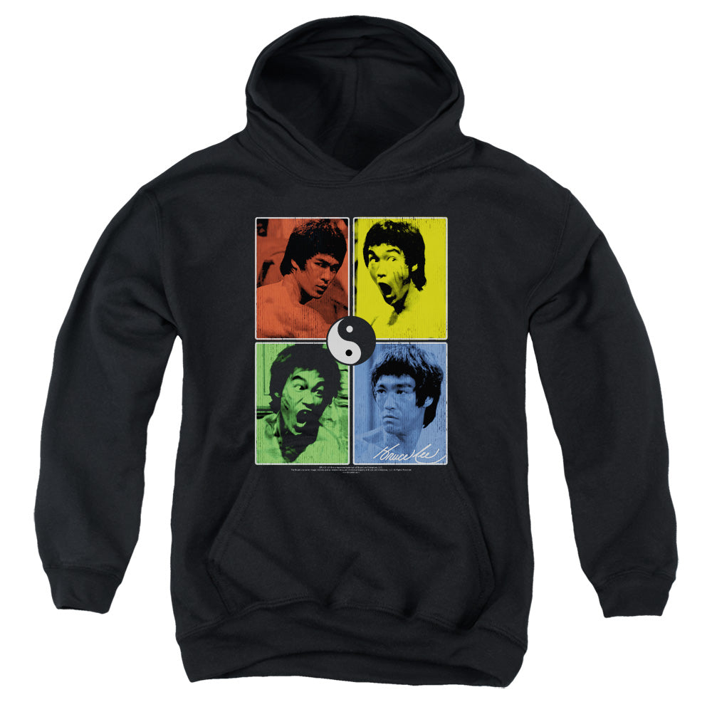 Bruce Lee - Enter Color Block - Youth Pull-over Hoodie - Black
