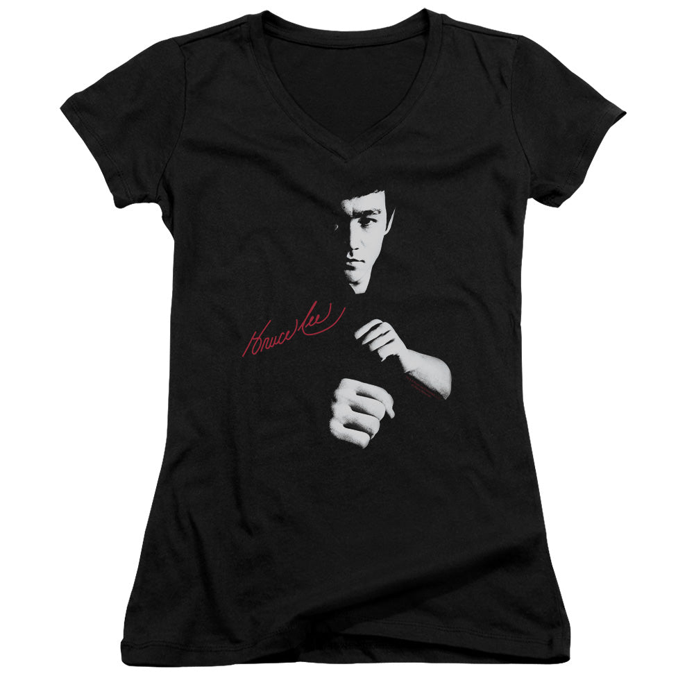 Bruce Lee - The Dragon Awaits - Junior V-neck - Black