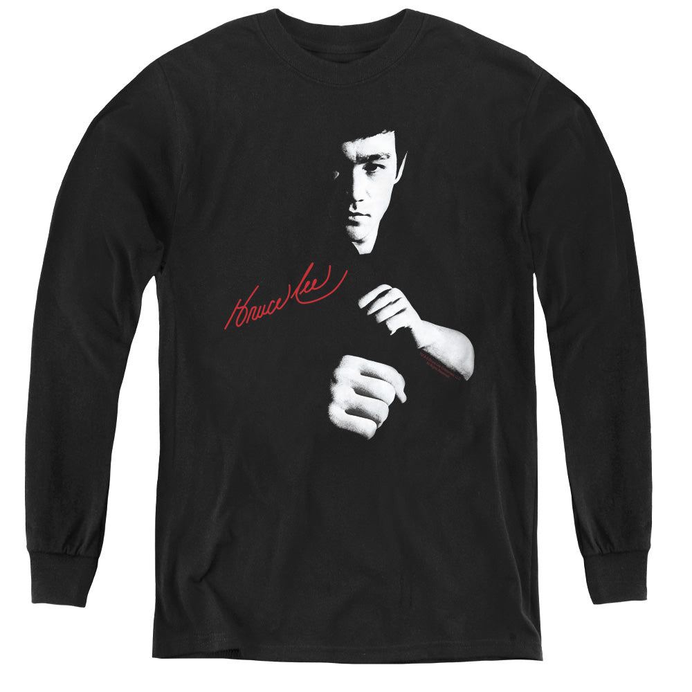 Bruce Lee - The Dragon Awaits - Youth Long Sleeve Tee - Black