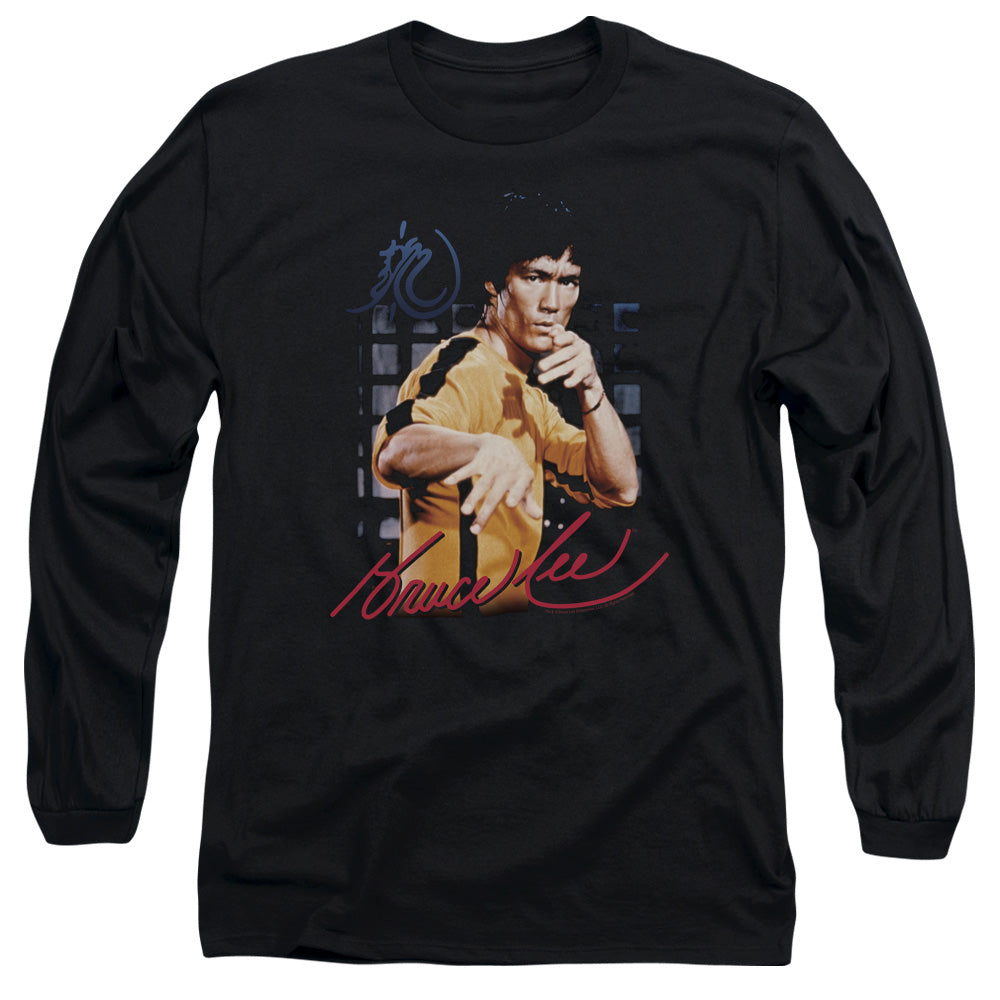 Bruce Lee - Yellow Jumpsuit - Long Sleeve Adult 18/1 - Black T-shirt