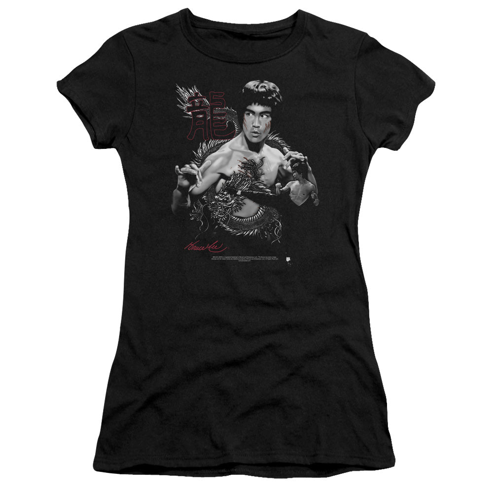 Bruce Lee - The Dragon - Short Sleeve Junior Sheer - Black T-shirt