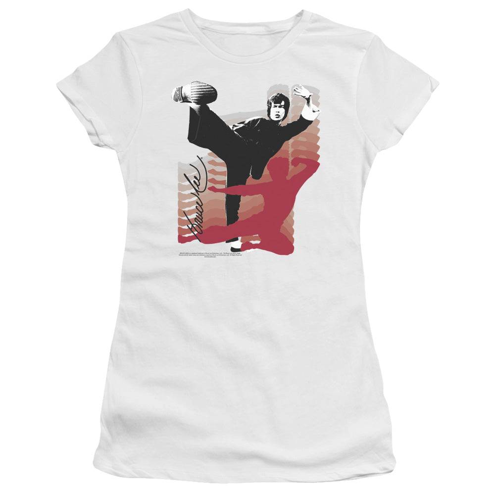 Bruce Lee - Kick It - Short Sleeve Junior Sheer - White T-shirt