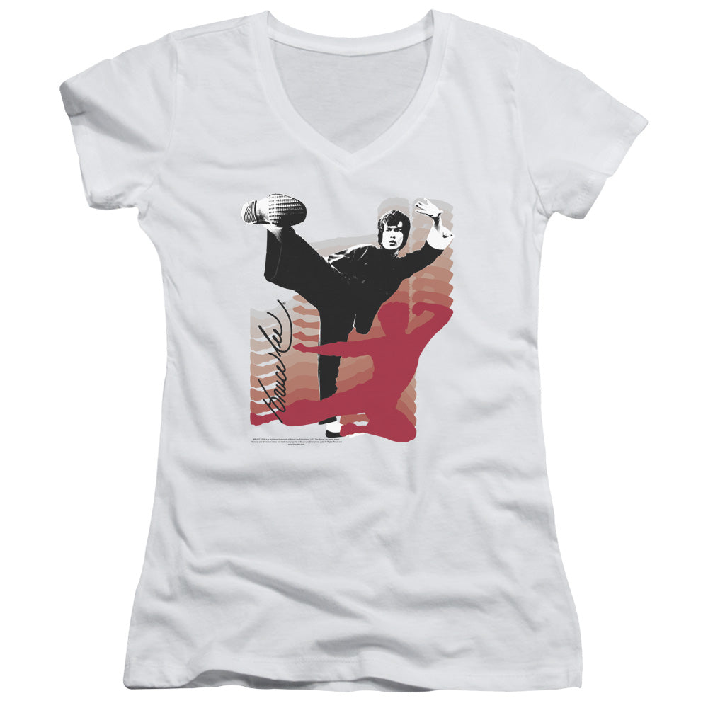 Bruce Lee - Kick It - Junior V-neck - White