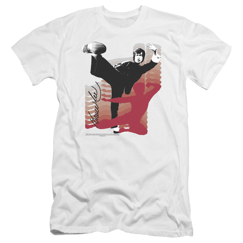 Bruce Lee - Kick It-premuim Canvas Adult Slim Fit 30/1 - White