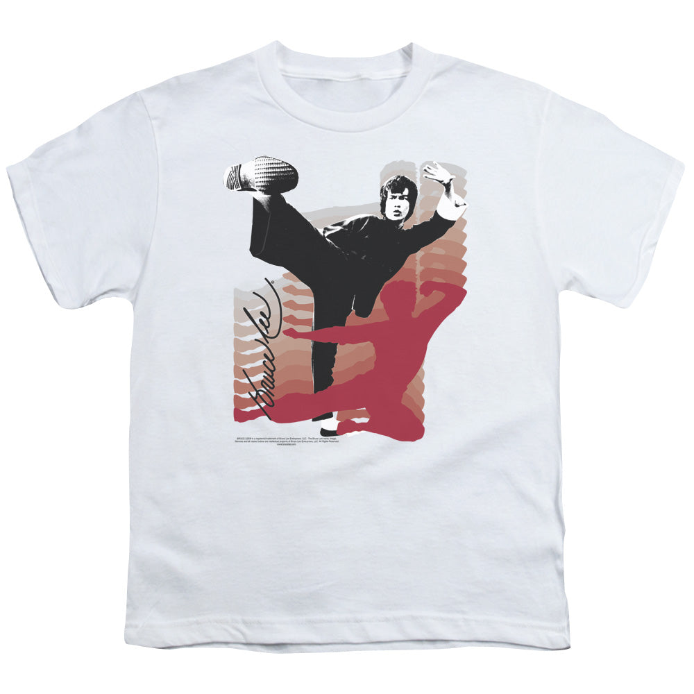 Bruce Lee - Kick It - Short Sleeve Youth 18/1 - White T-shirt