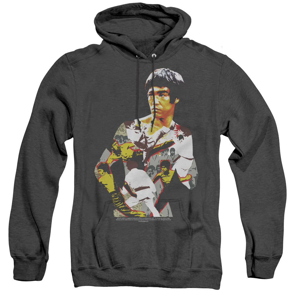 Bruce Lee - Body Of Action - Adult Heather Hoodie - Black