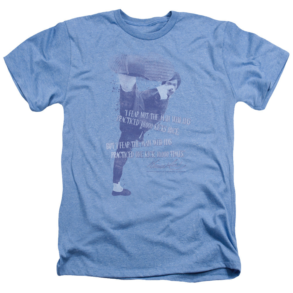 Bruce Lee - 10,000 Kicks - Adult Heather - Light Blue