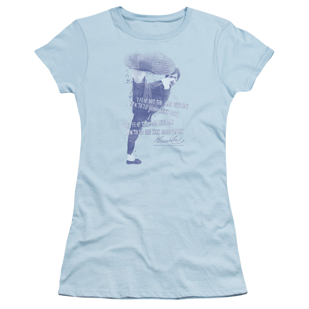 Bruce Lee - 10,000 Kicks - Short Sleeve Junior Sheer - Light Blue T-shirt