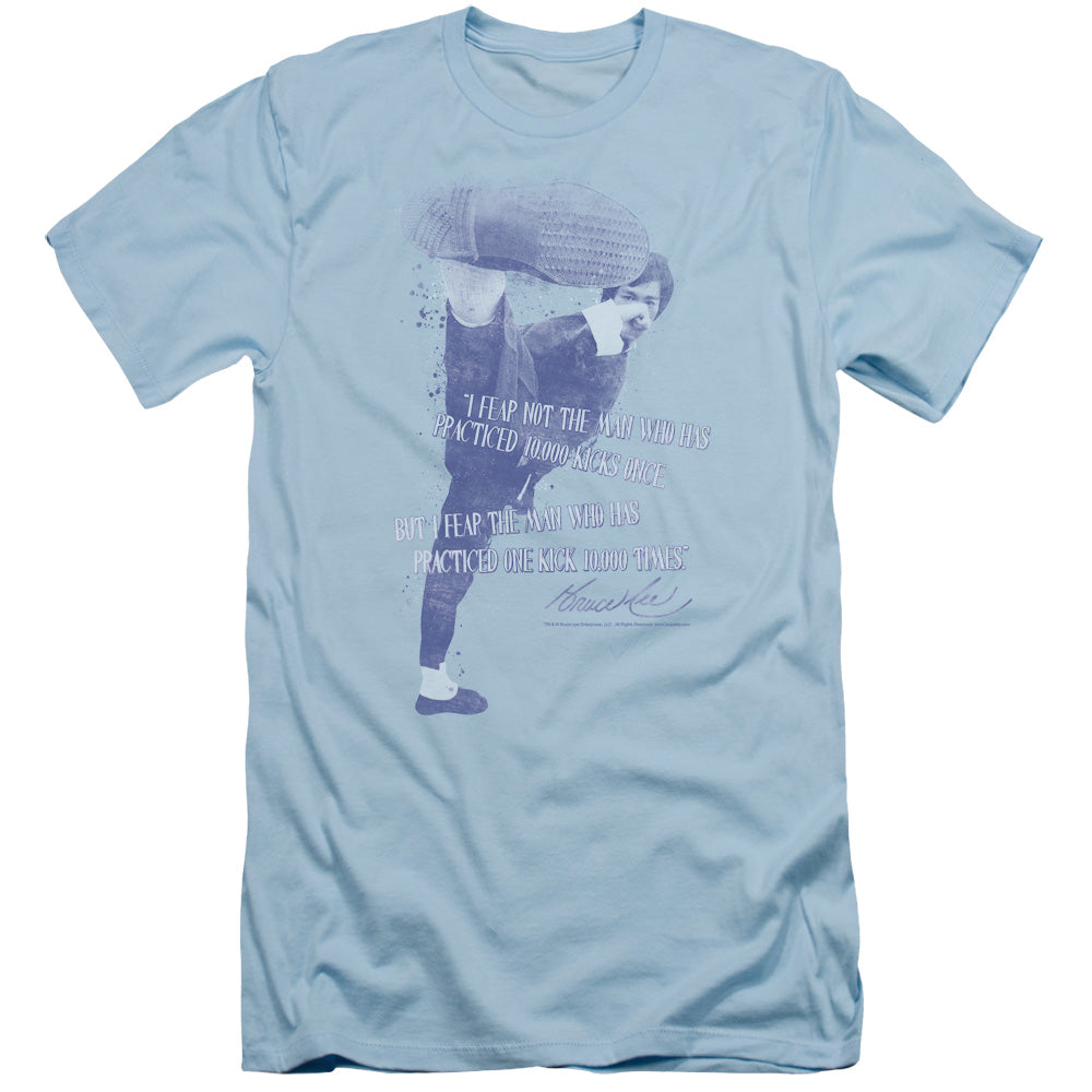 Bruce Lee - 10,000 Kicks - Short Sleeve Adult 30/1 - Light Blue T-shirt