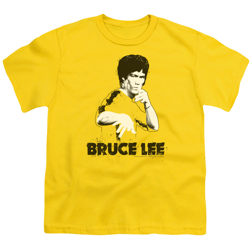 Bruce Lee - Suit Splatter - Short Sleeve Youth 18/1 - Yellow T-shirt
