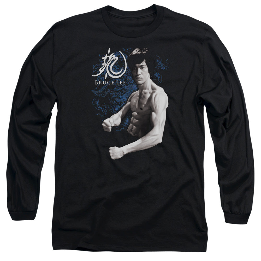 Bruce Lee - Dragon Stance - Long Sleeve Adult 18/1 - Black T-shirt