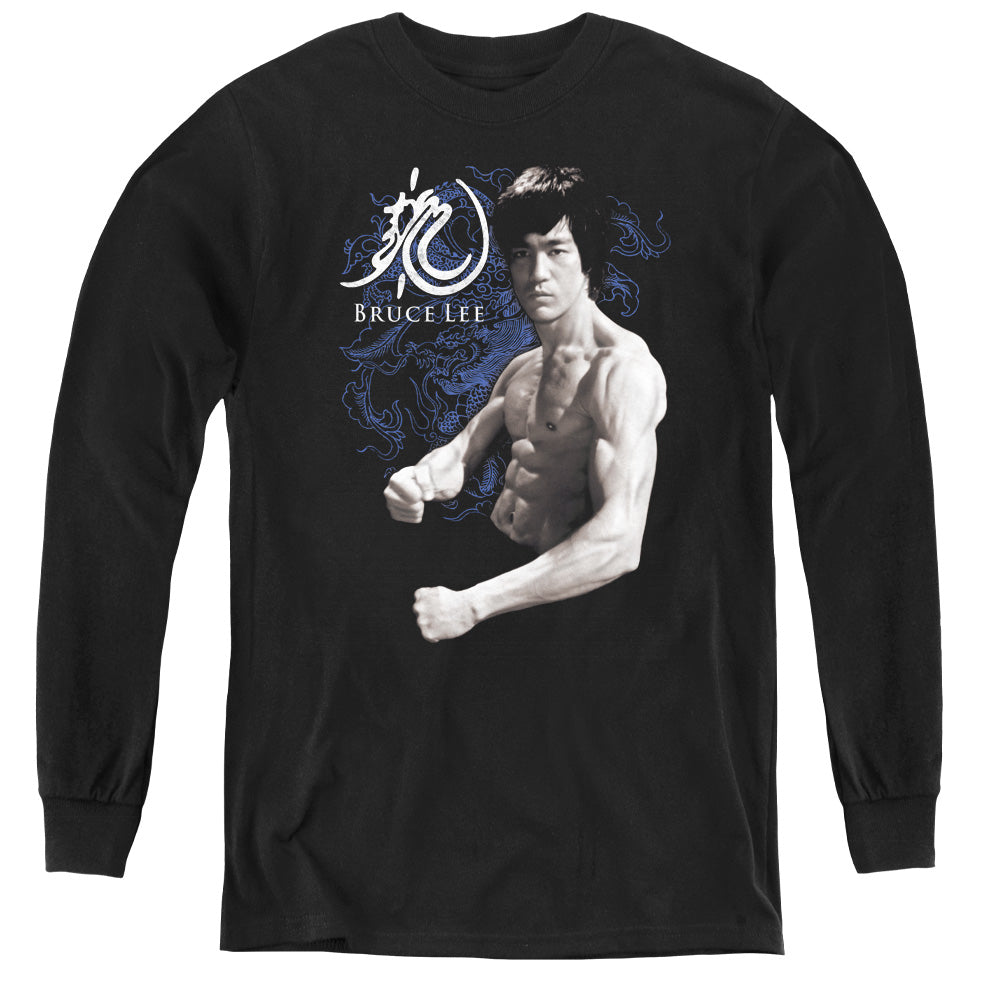 Bruce Lee - Dragon Stance - Youth Long Sleeve Tee - Black