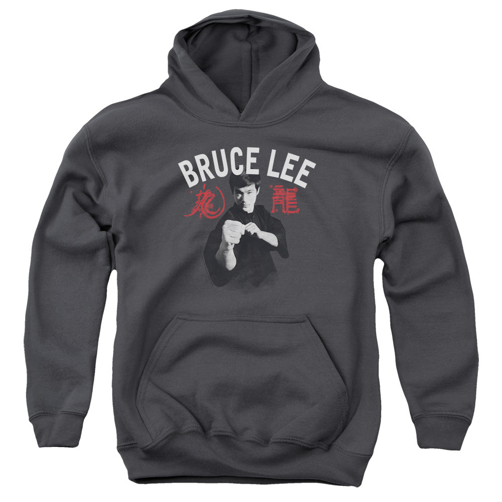 Bruce Lee - Ready - Youth Pull-over Hoodie - Charcoal