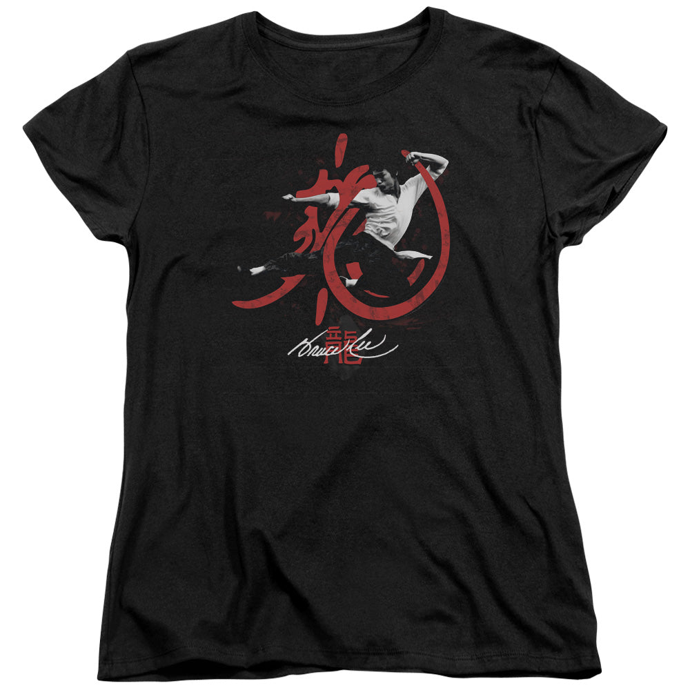 BRUCE LEE HIGH FLYING - S/S WOMENS TEE - BLACK T-Shirt