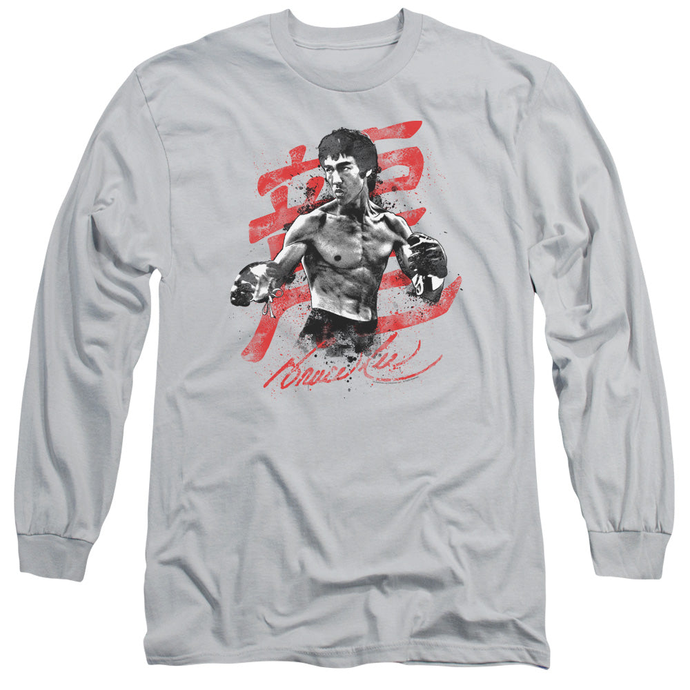 BRUCE LEE INK SPLATTER - L/S ADULT 18/1 - SILVER T-Shirt