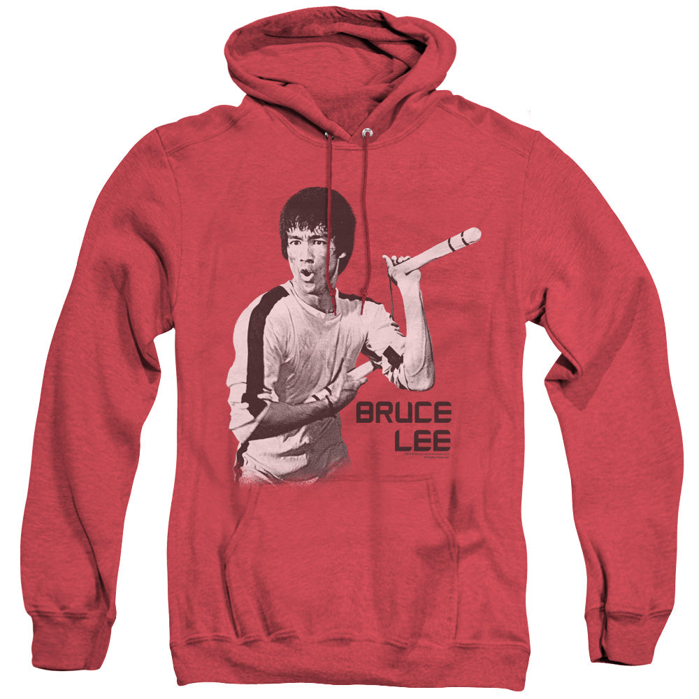 Bruce Lee - Nunchucks - Adult Heather Hoodie - Red