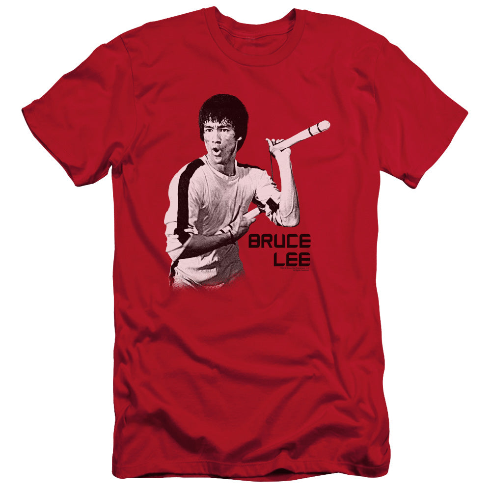 Bruce Lee - Nunchucks - Short Sleeve Adult 30/1 - Red T-shirt