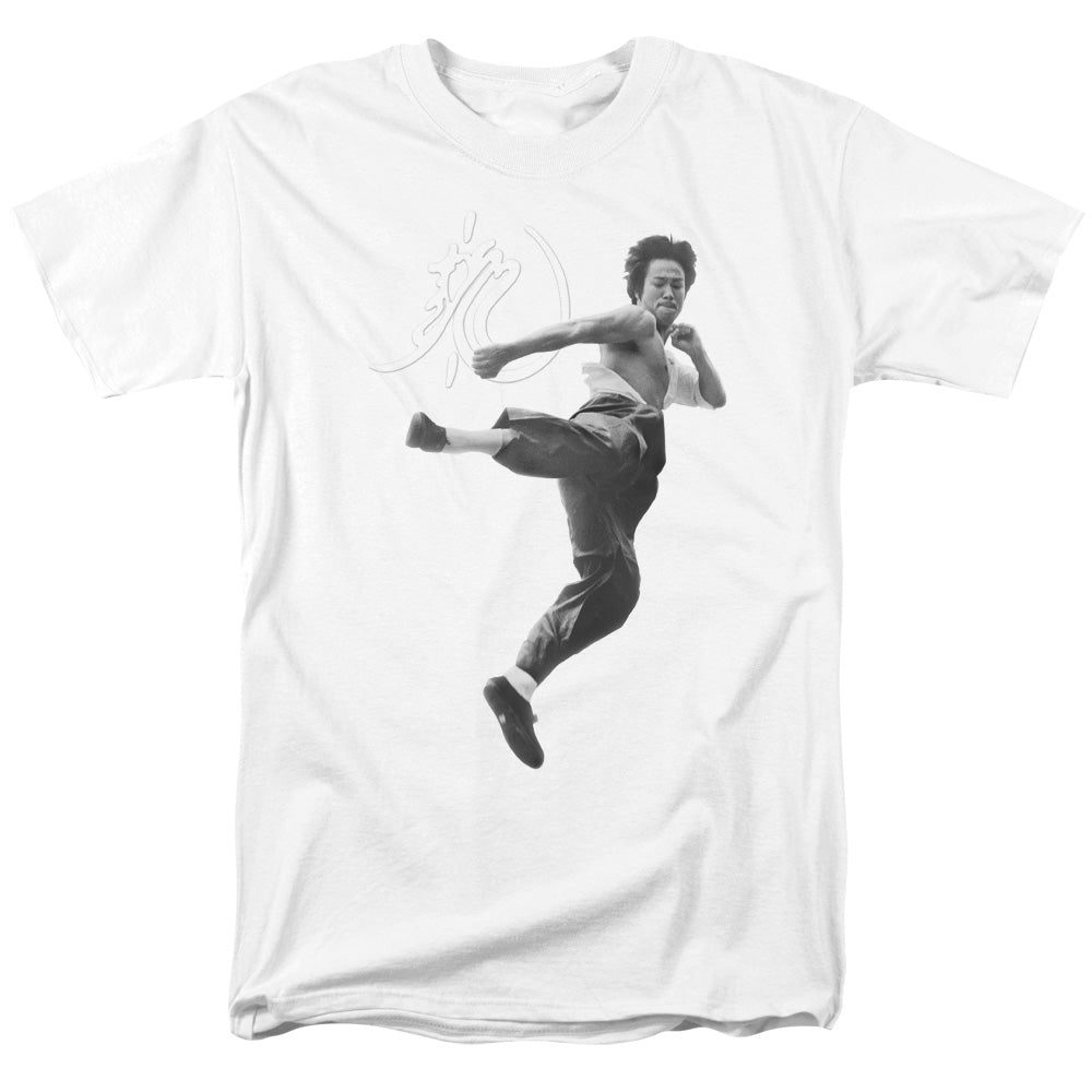 Bruce Lee - Flying Kick - Short Sleeve Adult 18/1 - White T-shirt