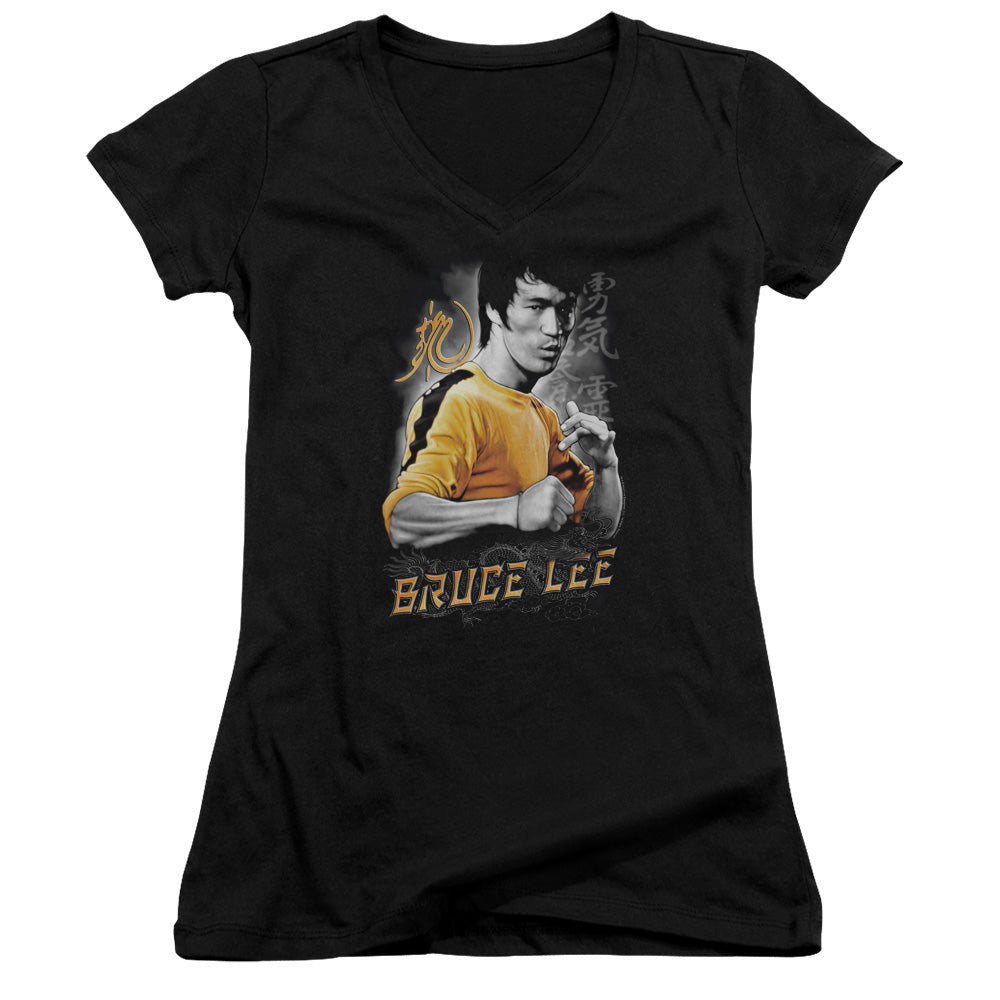 Bruce Lee - Yellow Dragon - Junior V-neck - Black