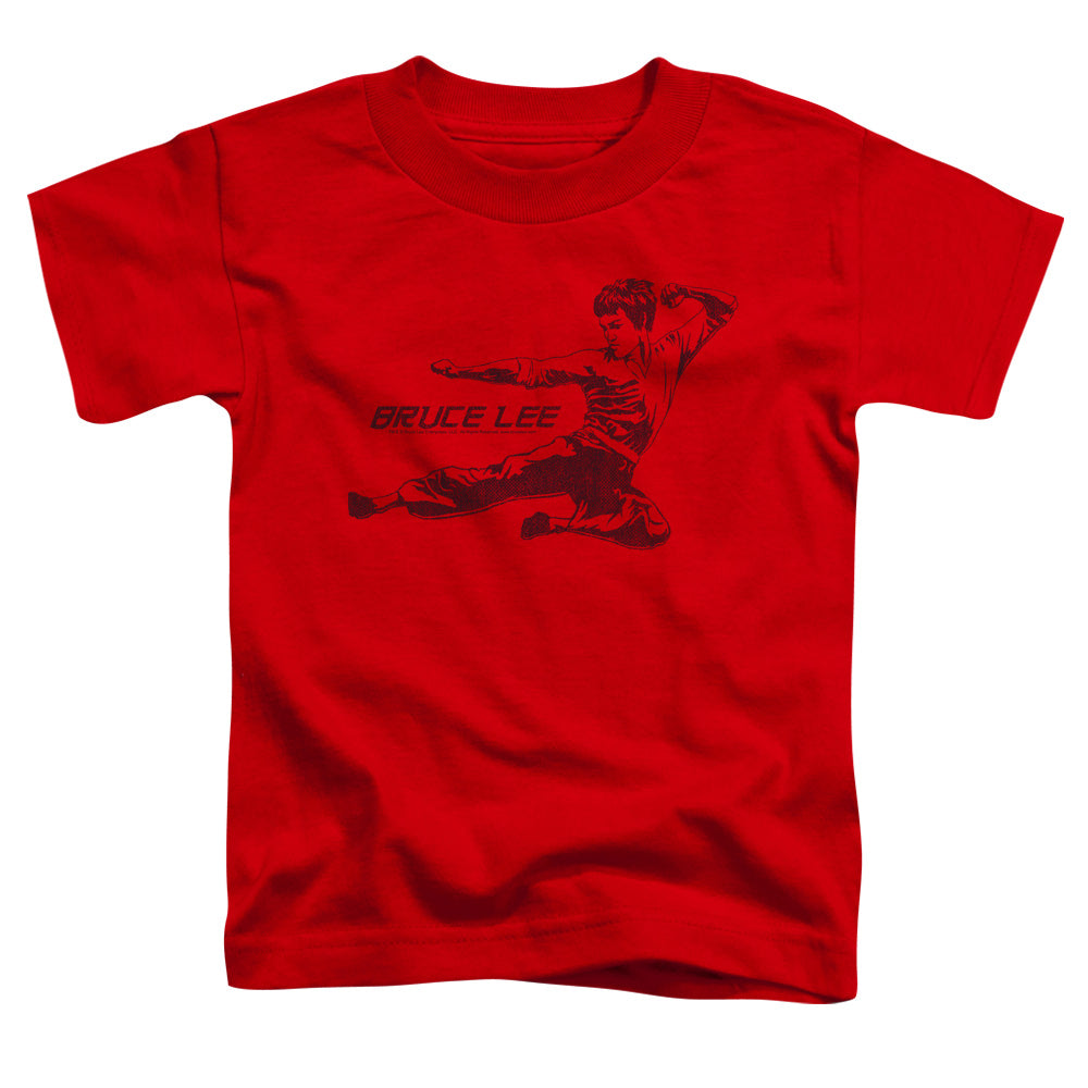 Bruce Lee - Line Kick - Short Sleeve Toddler Tee - Red T-shirt